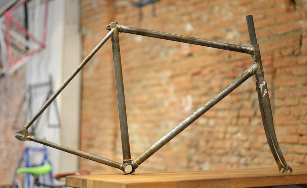 Cadre Fixie Acier Brut Rats Piste