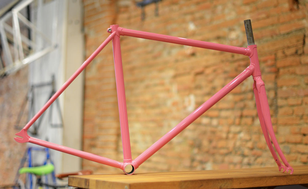 Cadre Fixie Acier Raccord Couleur Peint